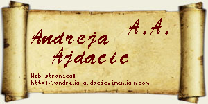 Andreja Ajdačić vizit kartica